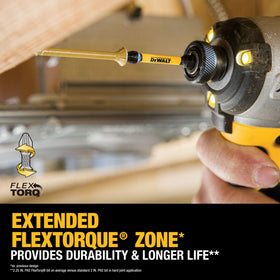 DEWALT long screwdriver bits with magnetic sleeve in case.
