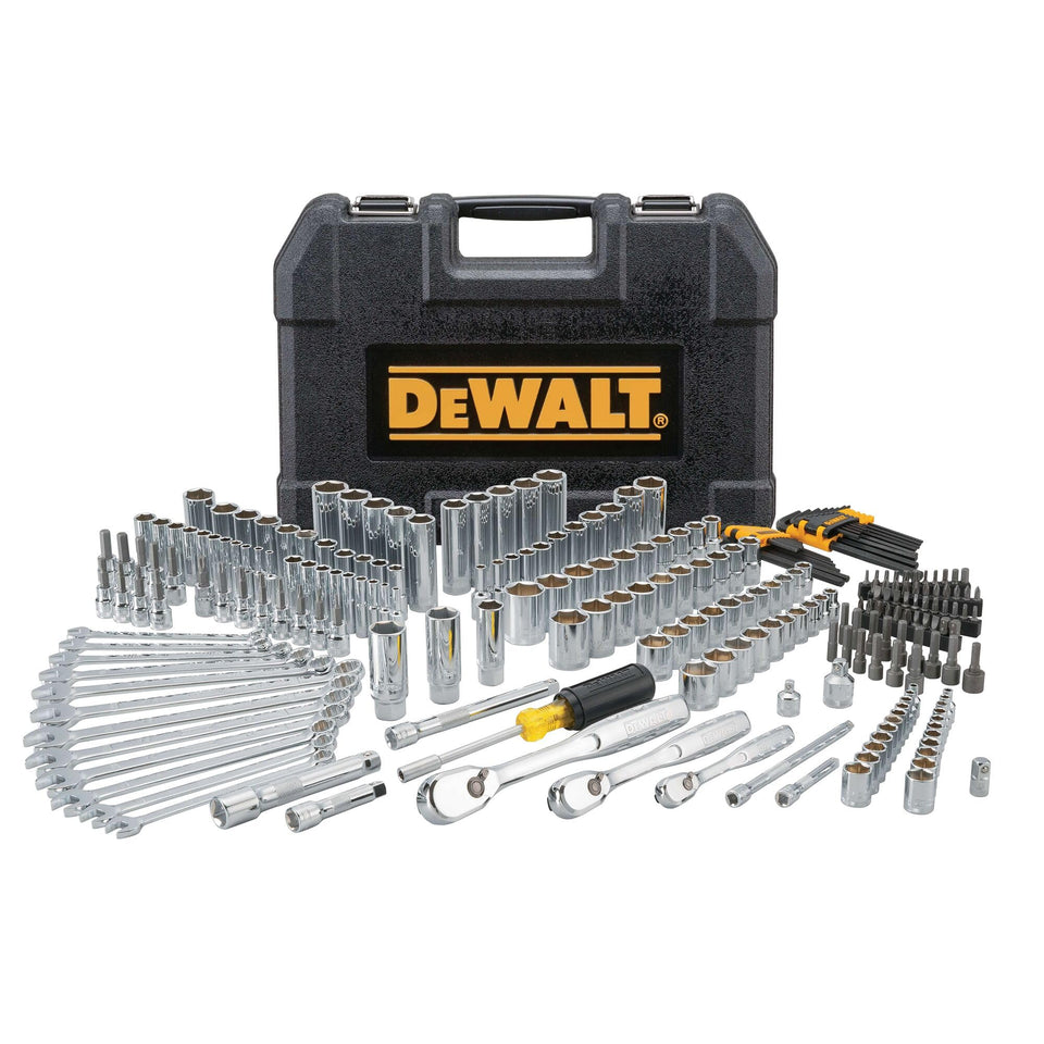 DEWALT 247-piece tool set with 72-tooth ratchets for tight spaces