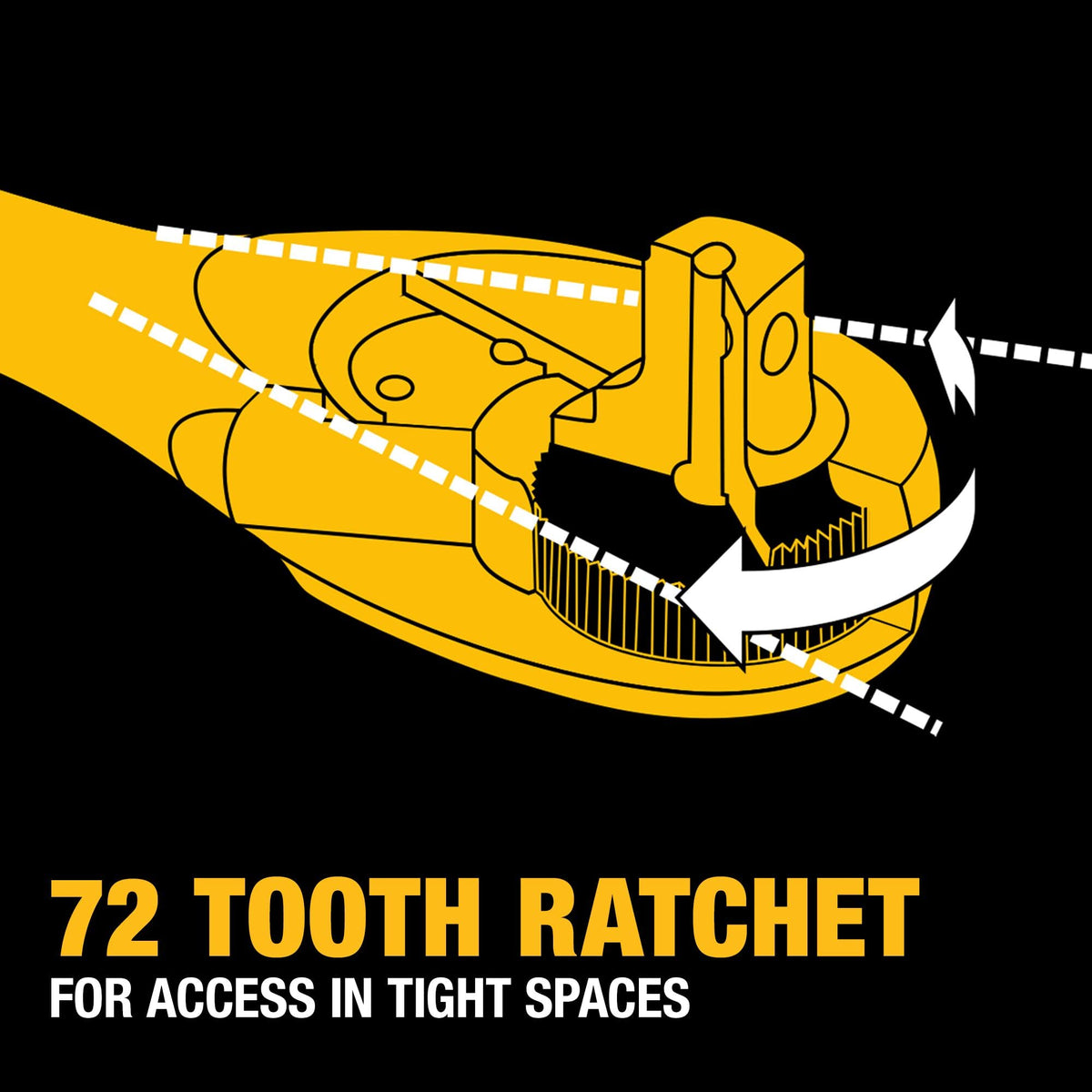 Deep and shallow sockets arranged for metric and SAE fasteners in the DEWALT kit