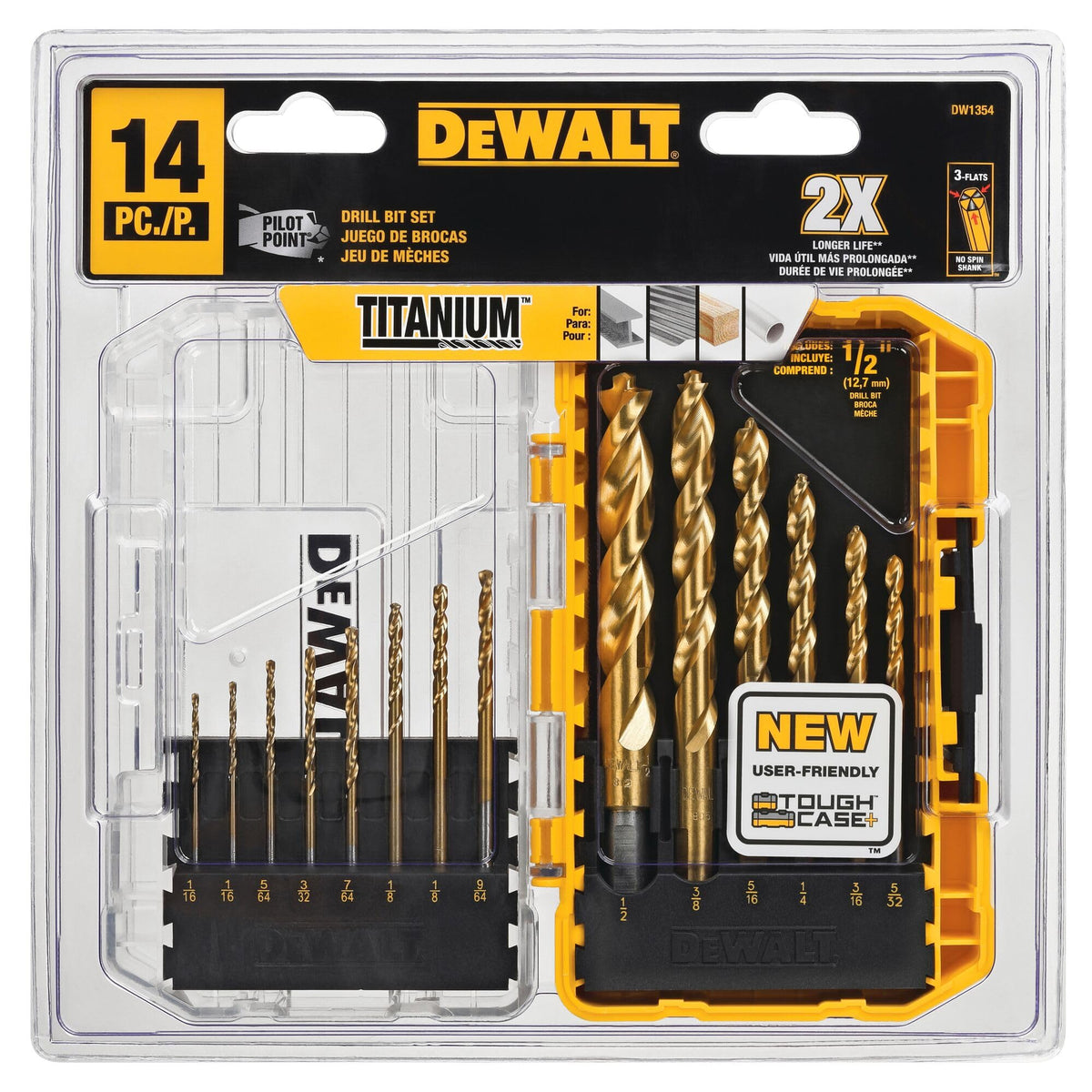 DEWALT suitable for metal, wood, and plastic drilling applications.