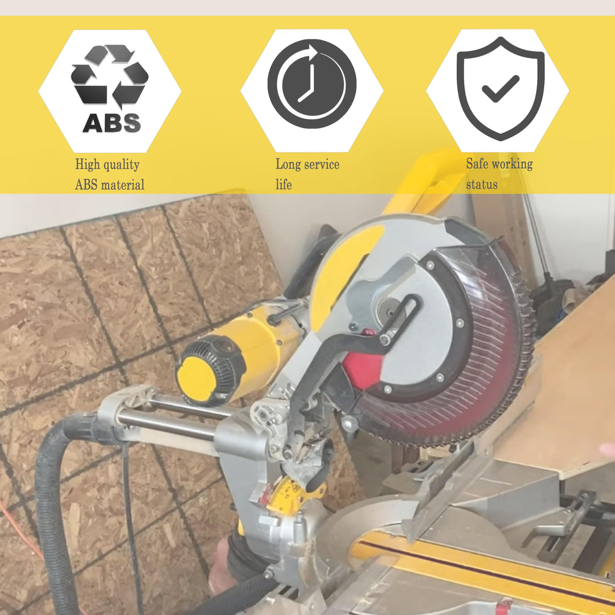 DeWalt DWS780 lower guard, quick replacement preserves saw performance.