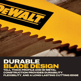DEWALT 9-inch 6 TPI taper-back wood blade for aggressive wood cutting