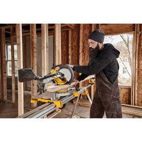 DEWALT blade labels show optimized geometry for improved accuracy.