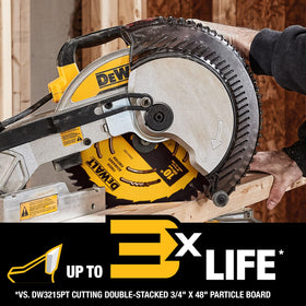 DEWALT blade body-slot design close-up illustrating low vibration.