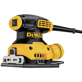 DEWALT palm sander DWE6411K counterweight reduces vibration for smoother sanding.