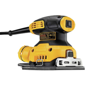 DEWALT palm sander DWE6411K rubber overmold grip enables comfortable control.