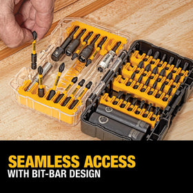DEWALT patented bit-bar design allows easy removal and organization.