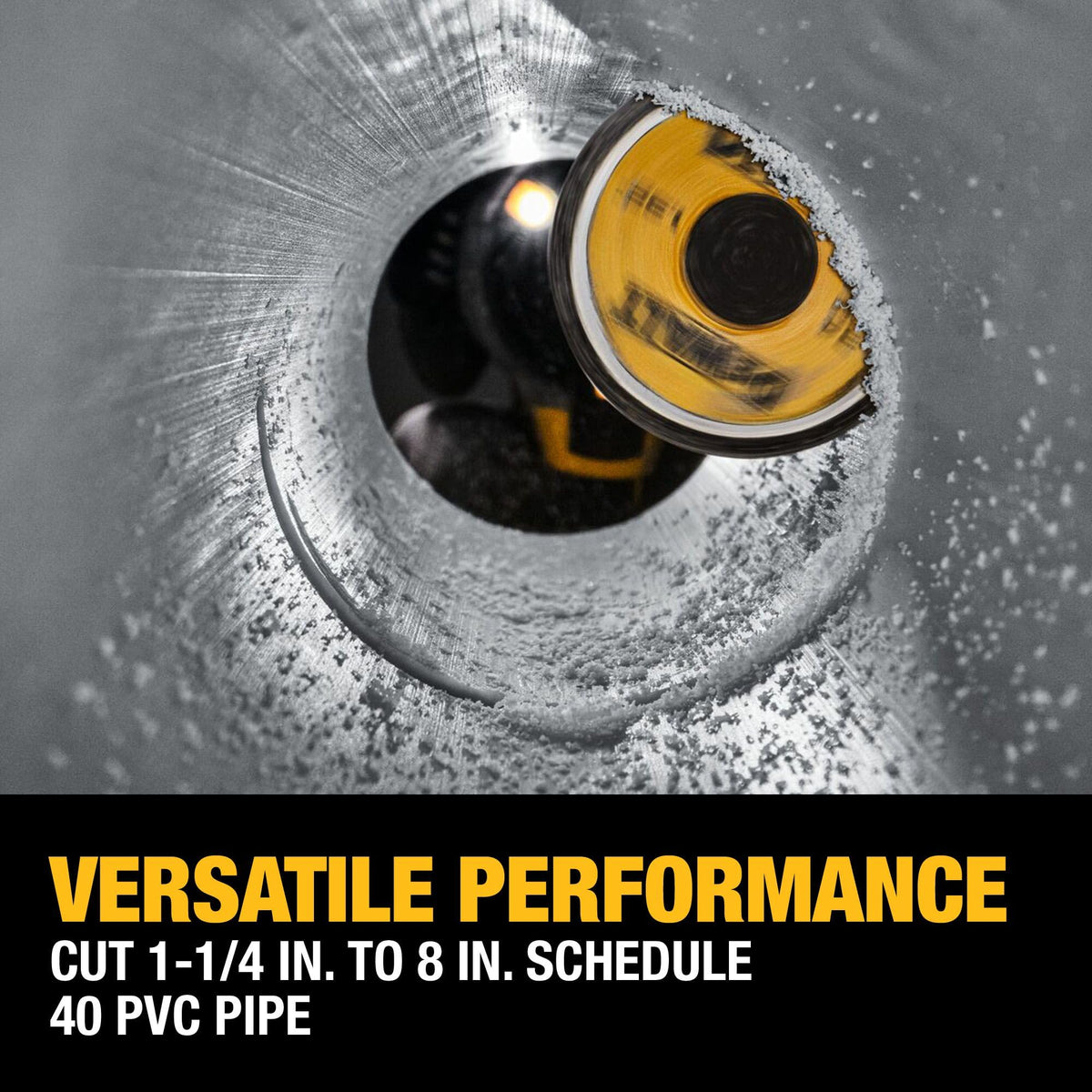 Fixed blade design of DEWALT cutter prevents detachment mid-cut.
