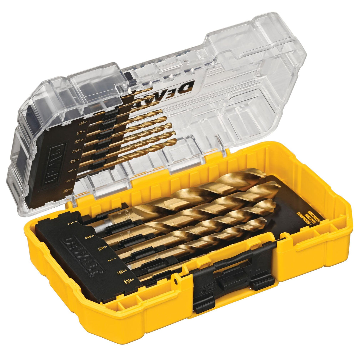 DEWALT Pilot Point tip starts holes quickly with burr-free results.