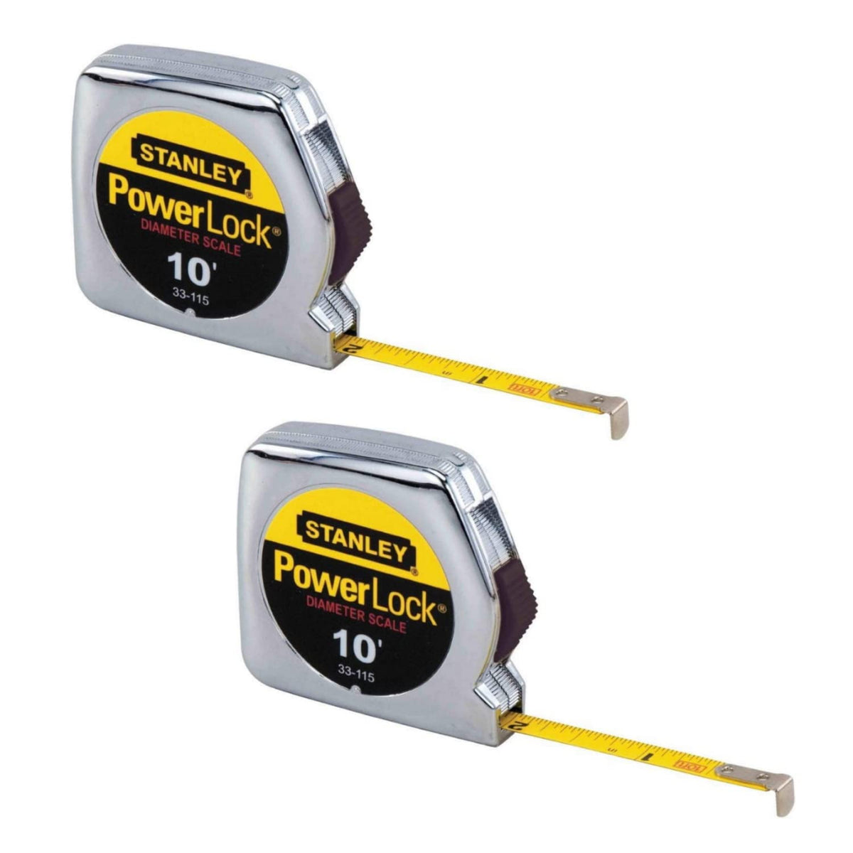 DEWALT PowerLock chrome tape rule for quick pocket measurements and circle drawing