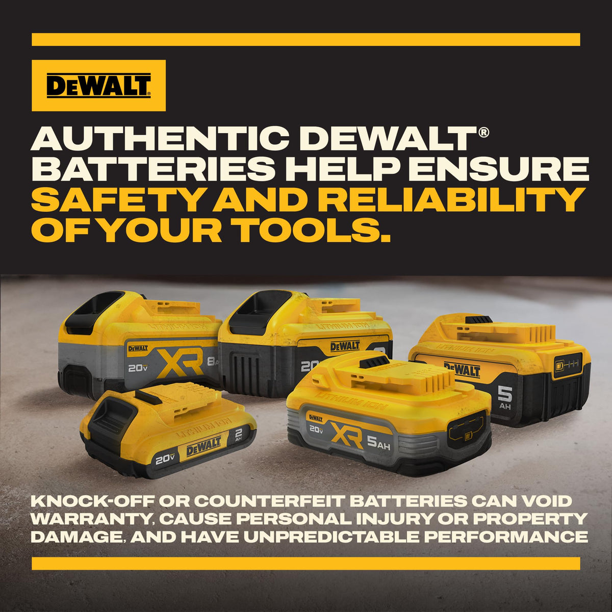 DEWALT POWERSTACK 5Ah battery in-tool demonstrating compatibility with 20V MAX tools