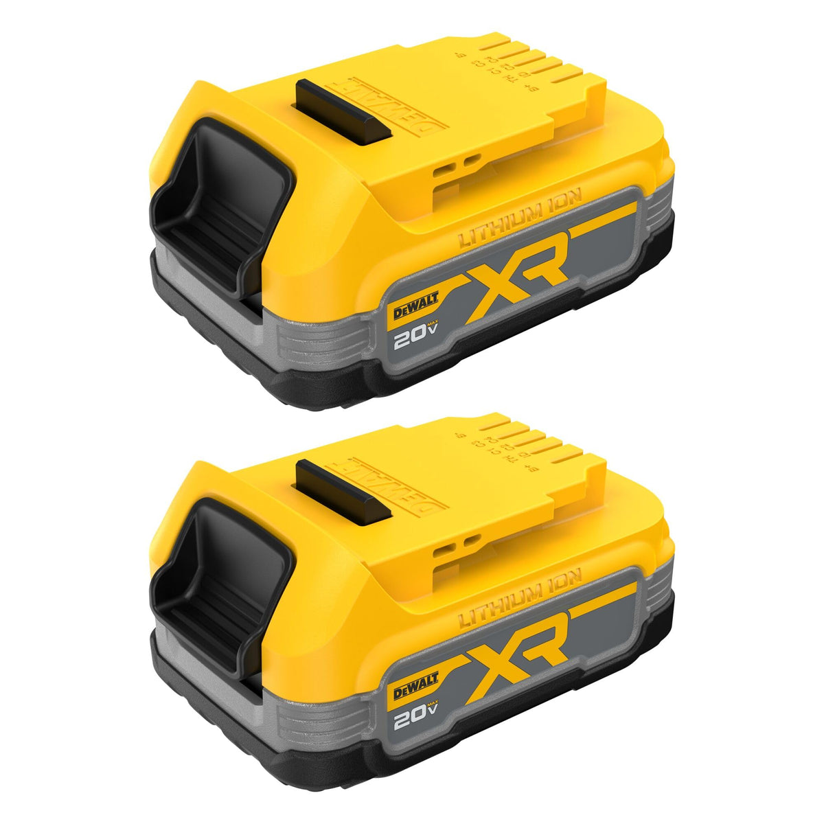 DEWALT PowerSTACK battery compact design showcases space-saving power for tough jobs.