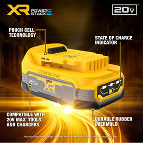 DEWALT POWERSTACK compact design side view demonstrates efficient performance
