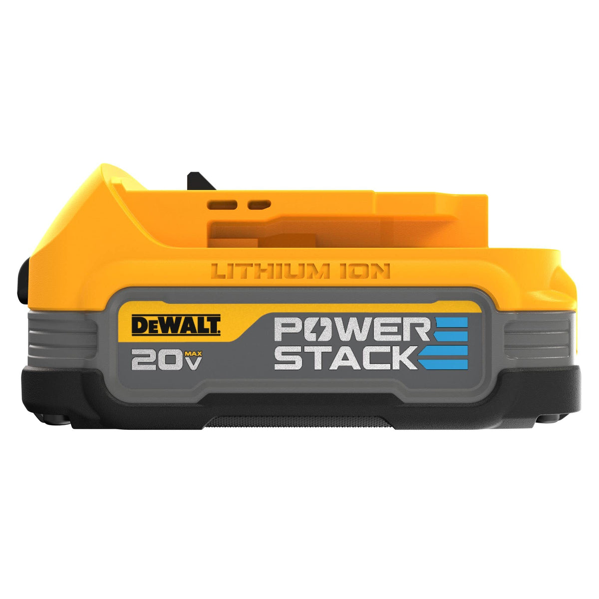 DEWALT 20V MAX compatibility with POWERSTACK ensures versatility on site.