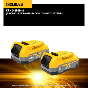 DEWALT PowerSTACK LED state-of-charge indicates remaining capacity clearly.