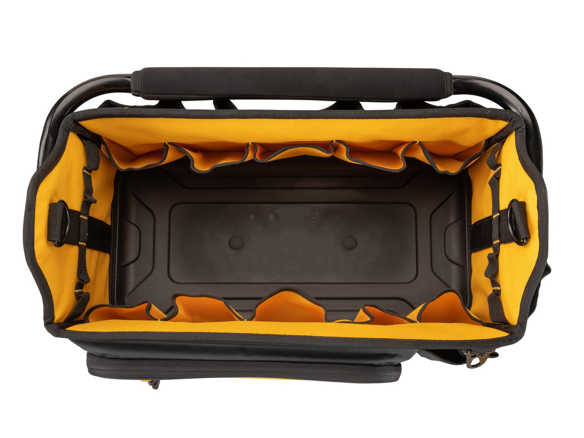 DEWALT pro tote inside organization highlighting 36 pockets