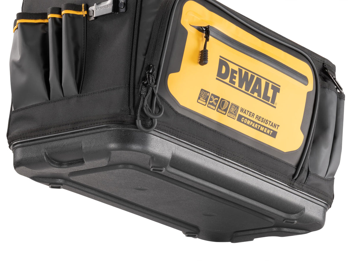 DEWALT pro tote waterproof base supporting work on damp surfaces