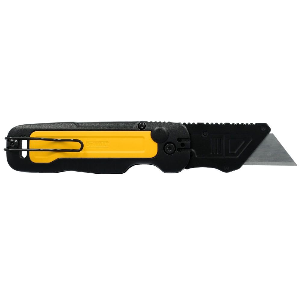 DEWALT Push & Flip folding utility ideal for on-site tasks and quick replacements.