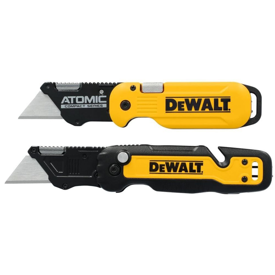 DEWALT Push and Flip knife closed for safe portability.