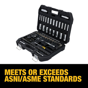 DEWALT quick-release lever enables one-handed socket changes.