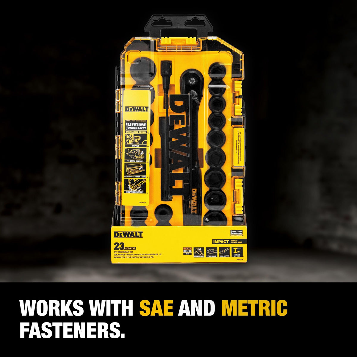 DEWALT quick-release ratchet enabling fast socket changes