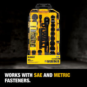DEWALT quick-release ratchet enabling fast socket changes