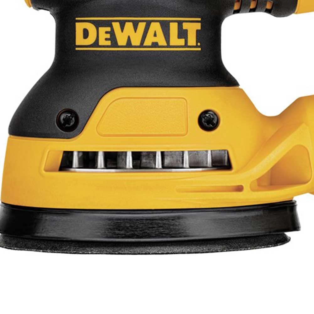 DEWALT DWE6423 3-Amp motor delivers 8,000–12,000 OPM for versatile finishes.