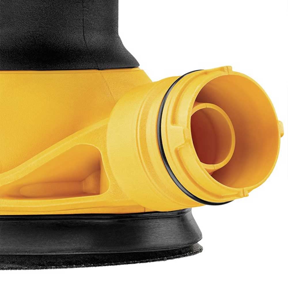 DEWALT DWE6423 low-profile body helps reach tight corners and edges.