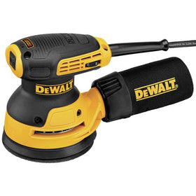 DEWALT DWE6423 side grip demonstrates comfortable handling during long sanding sessions.