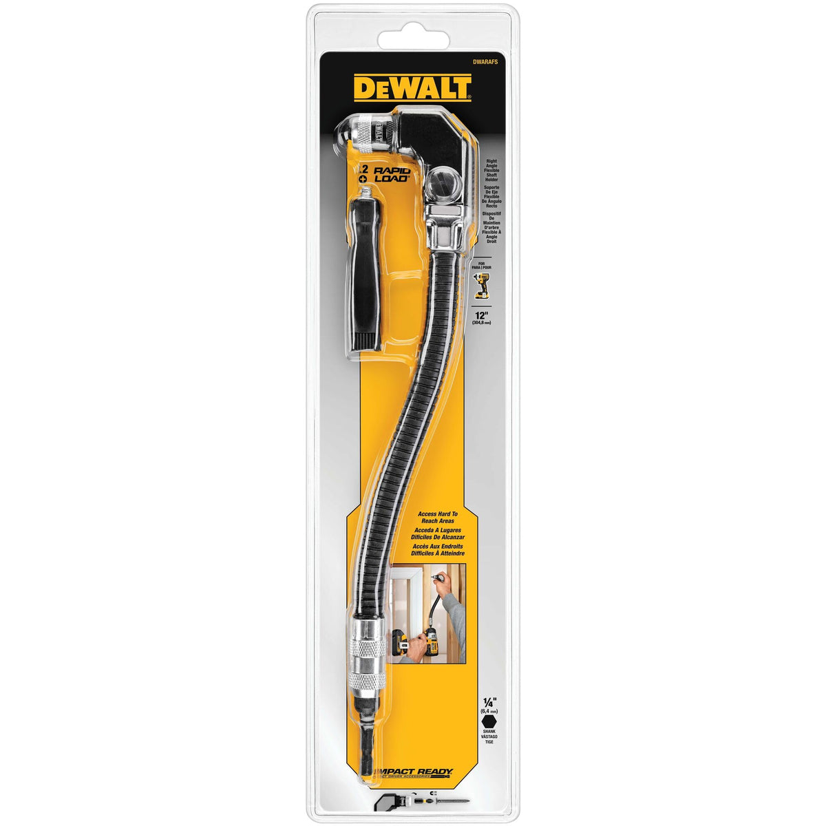 DEWALT rapid-load head for quick bit changes on the job