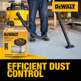 Reusable DEWALT cartridge filter reduces ongoing costs