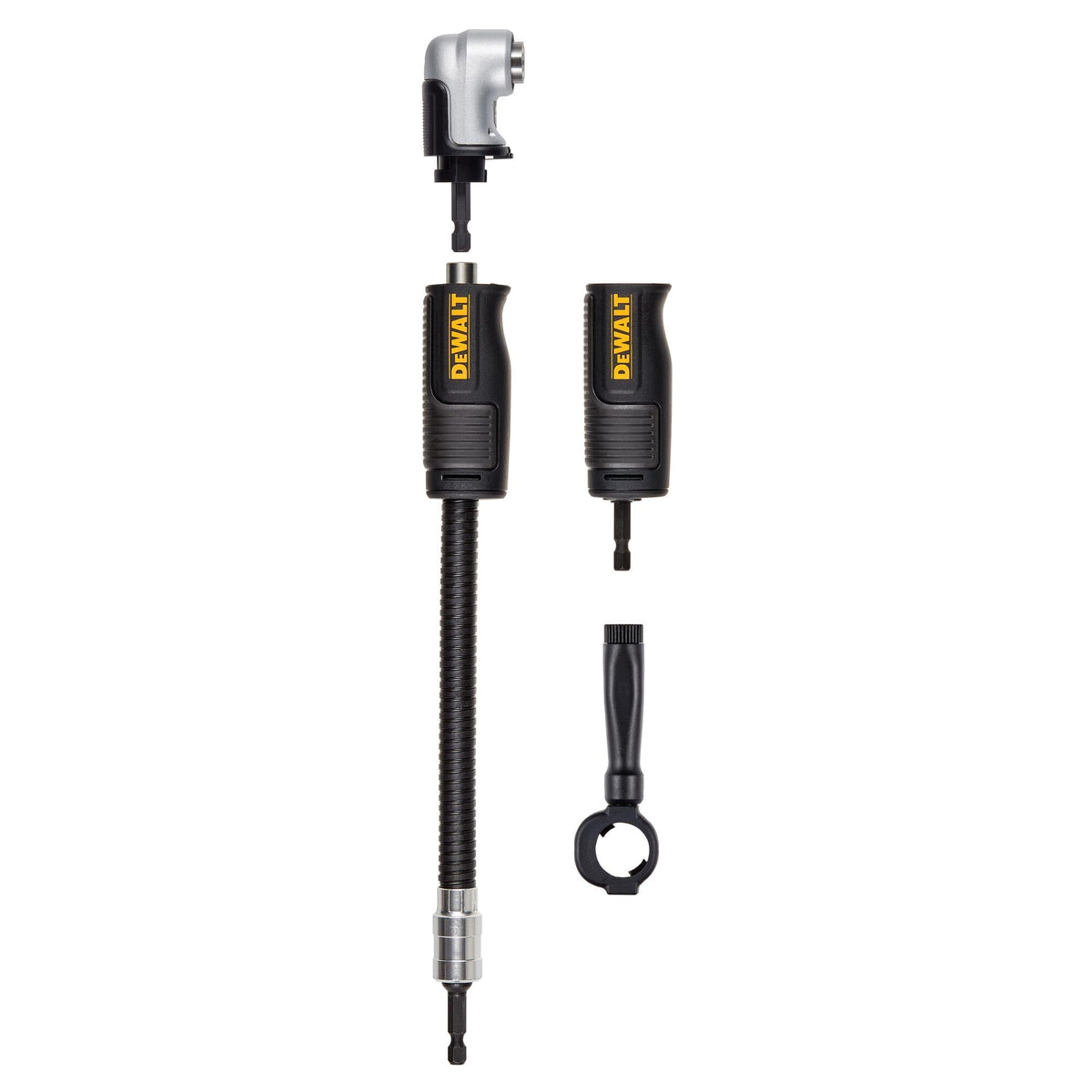 DEWALT right-angle drill attachment with 90-degree head for tight-space access