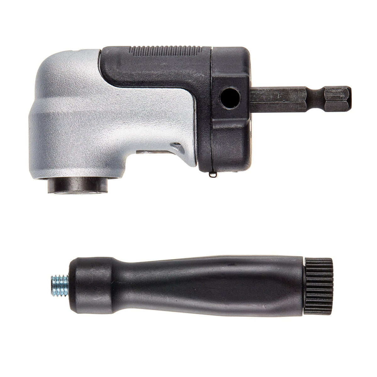 DEWALT right-angle drill attachment compact size enables one-handed maneuverability