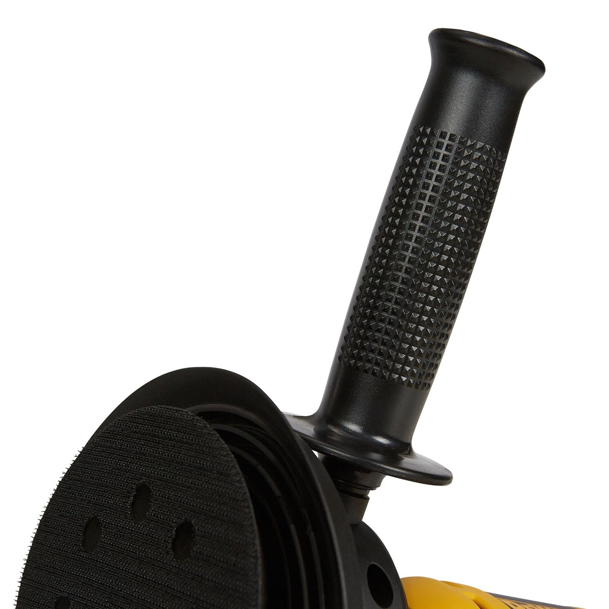 DEWALT 8-hole hook-and-loop paper compatibility allows fast paper changes.