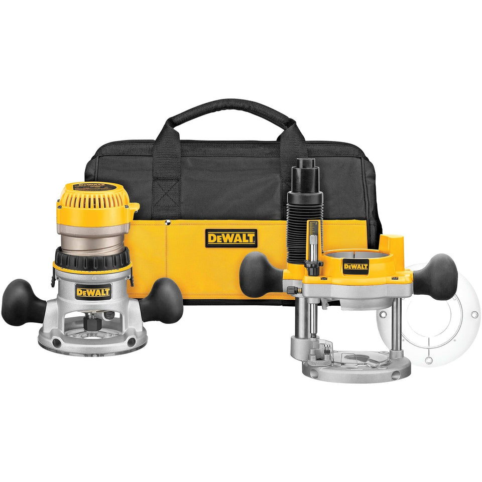 DEWALT DW618PKB fixed-base assembly offers precise depth control for clean edges.