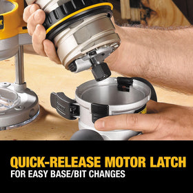 Spindle lock button enables single-wrench bit changes for efficiency.