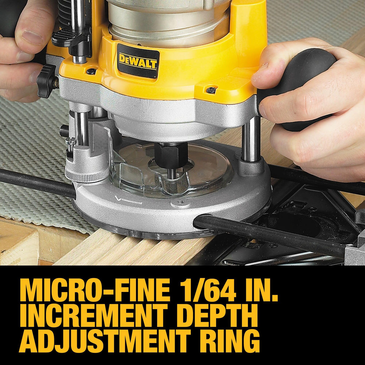 Through-the-column dust collection minimizes dust and keeps workspace clear.