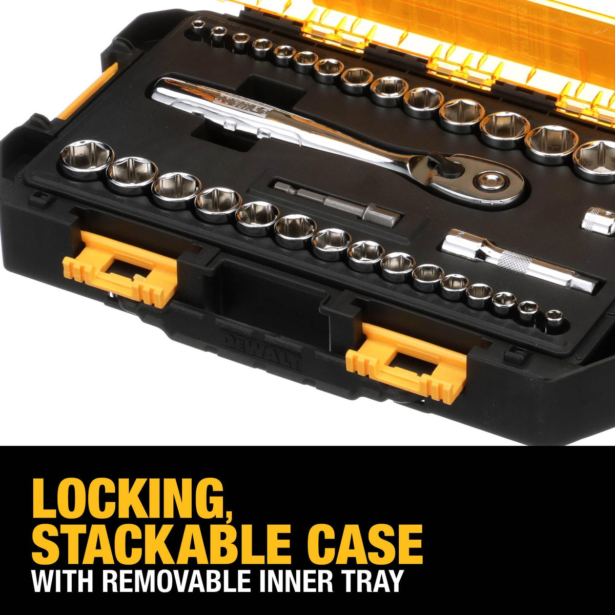DEWALT SAE and metric sockets for quick identification and versatile use