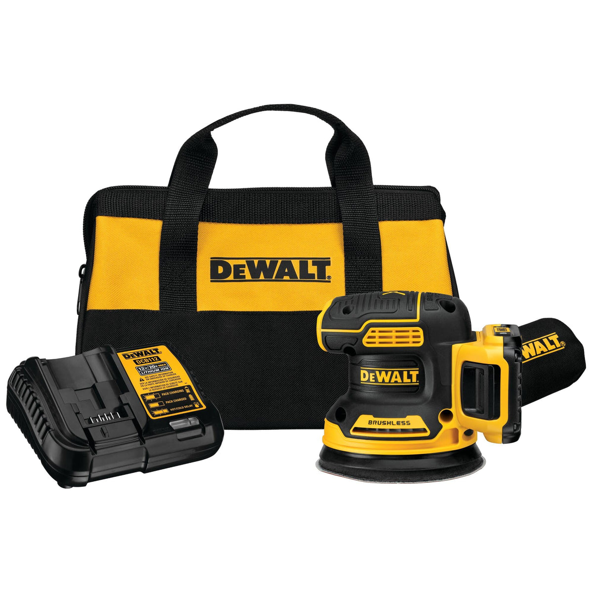 DEWALT sander with brushless motor for efficient sanding and longer runtime