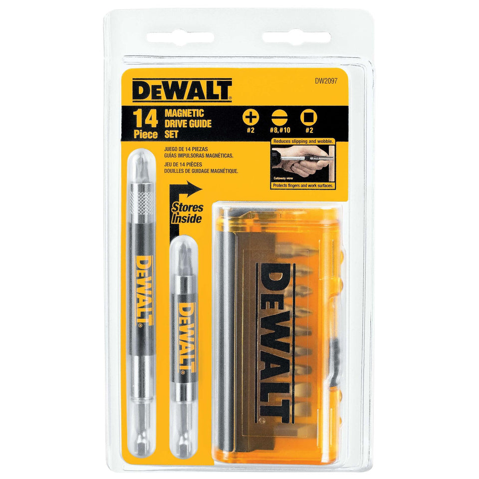 DEWALT screwdriver bit set in carrying case for quick, organized projects