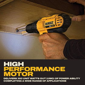 DEWALT drill driver used for screwdriving and light construction projects.