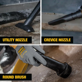 DEWALT STEALTHSONIC 5-gallon vacuum wet and dry capability demonstrated.