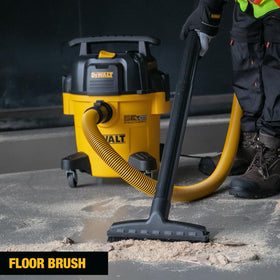 DEWALT STEALTHSONIC 5-gallon vacuum with wheels for easy mobility.