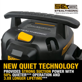 DEWALT STEALTHSONIC extended-reach hose helps access tight spaces efficiently.