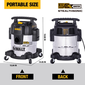 DEWALT STEALTHSONIC portable design and ergonomic handle ease transport.