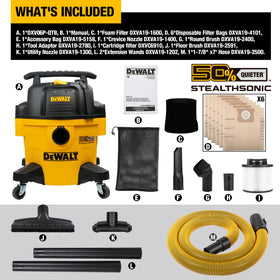 DEWALT StealthSonic vacuum accessories bag illustrates ready-to-use kit.