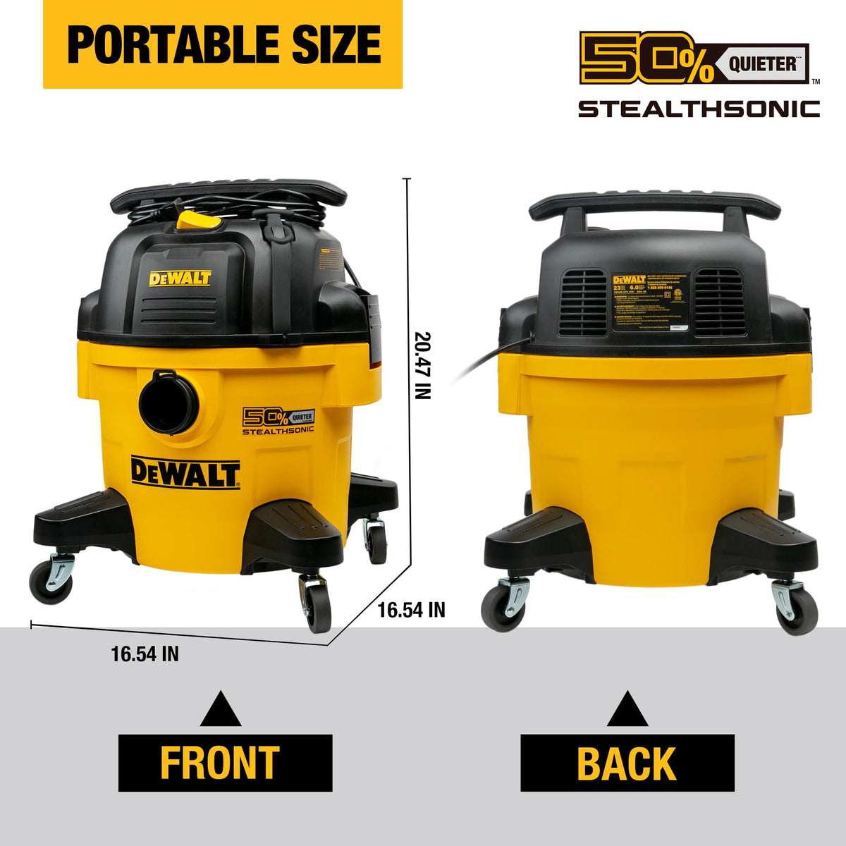 DEWALT StealthSonic vacuum filter cartridge showcases efficient dust capture for cleaner air.