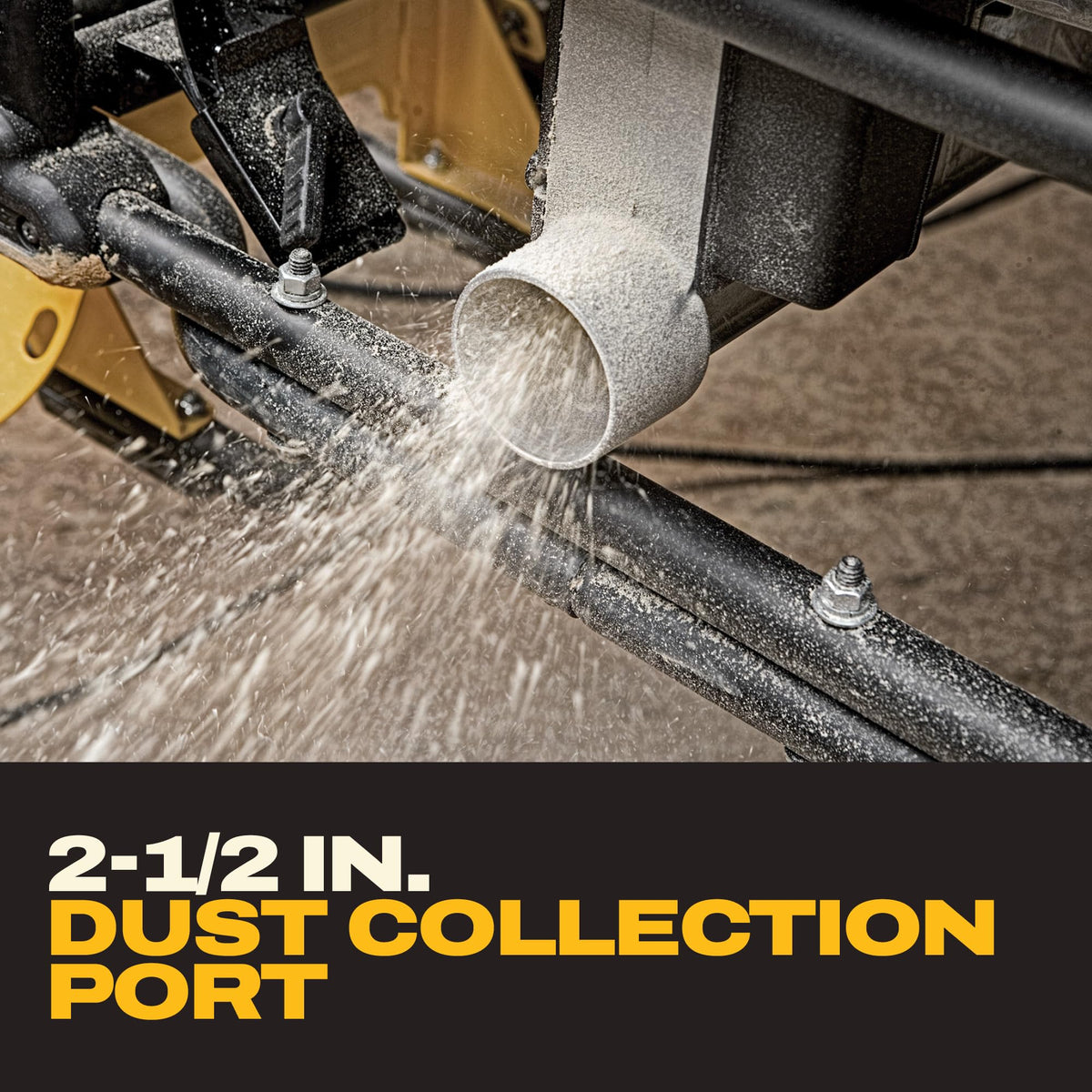 DEWALT table saw with 10-inch blade included for immediate cutting readiness