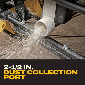 DEWALT table saw with 10-inch blade included for immediate cutting readiness