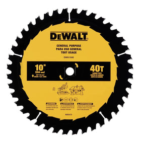 DEWALT 10-inch blade with fine finish for precise, clean cuts on cabinetry projects.